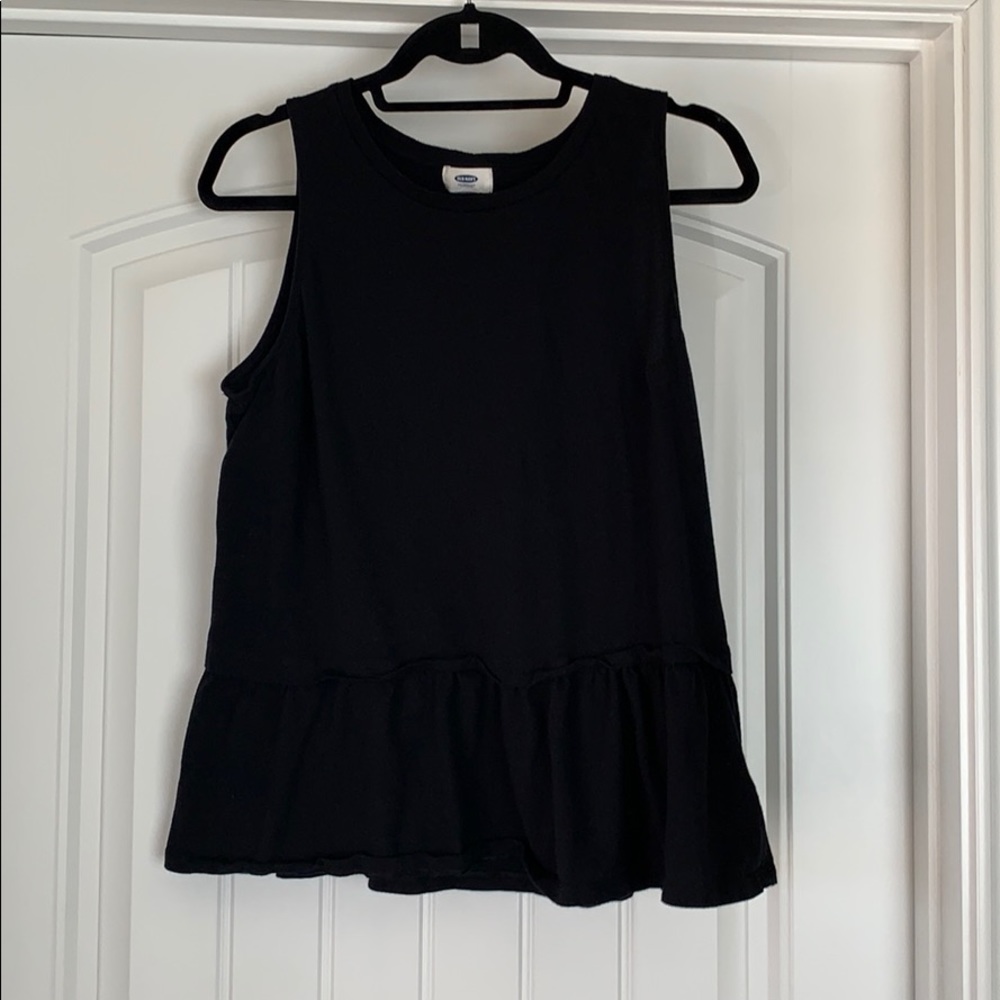 Peplum Black Tank Top